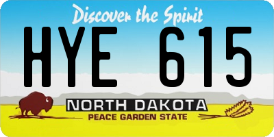 ND license plate HYE615