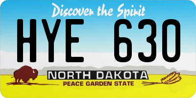 ND license plate HYE630