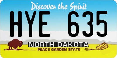 ND license plate HYE635