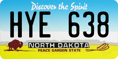 ND license plate HYE638
