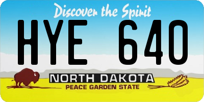 ND license plate HYE640
