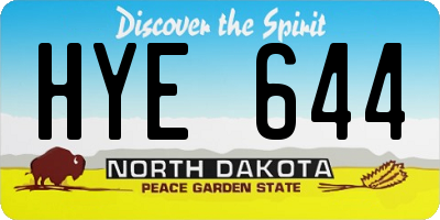 ND license plate HYE644
