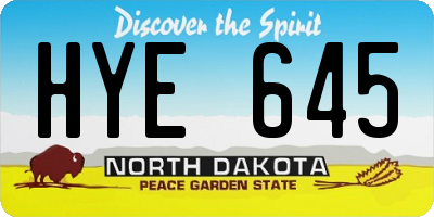 ND license plate HYE645