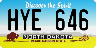 ND license plate HYE646