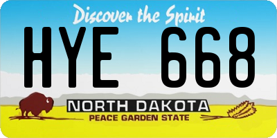 ND license plate HYE668
