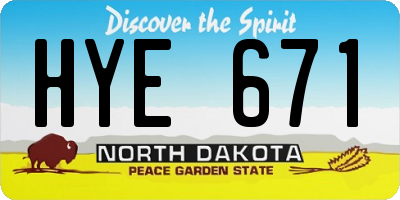 ND license plate HYE671
