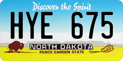 ND license plate HYE675