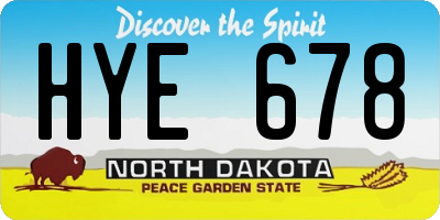 ND license plate HYE678