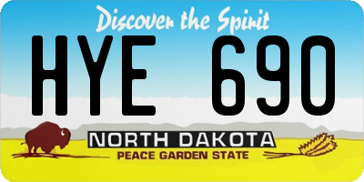 ND license plate HYE690