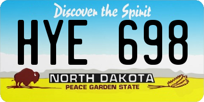 ND license plate HYE698