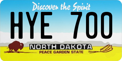 ND license plate HYE700