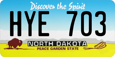 ND license plate HYE703