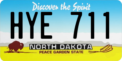ND license plate HYE711