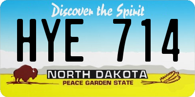 ND license plate HYE714
