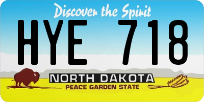 ND license plate HYE718