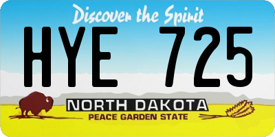 ND license plate HYE725
