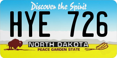ND license plate HYE726