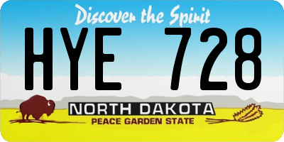 ND license plate HYE728