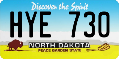 ND license plate HYE730