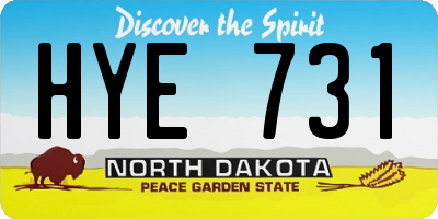 ND license plate HYE731