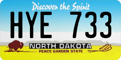 ND license plate HYE733