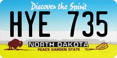 ND license plate HYE735