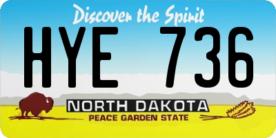 ND license plate HYE736