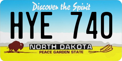 ND license plate HYE740