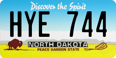 ND license plate HYE744