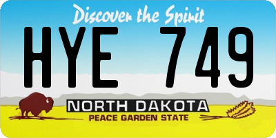 ND license plate HYE749
