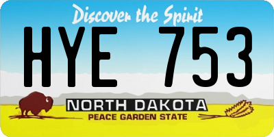 ND license plate HYE753