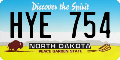 ND license plate HYE754