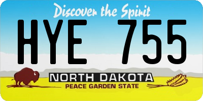 ND license plate HYE755