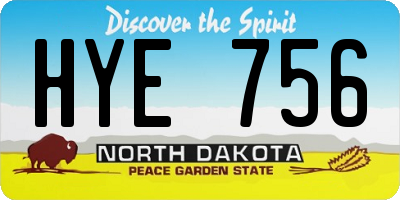 ND license plate HYE756