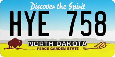 ND license plate HYE758