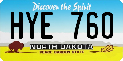 ND license plate HYE760