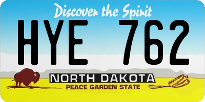 ND license plate HYE762