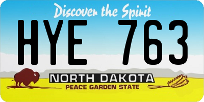 ND license plate HYE763