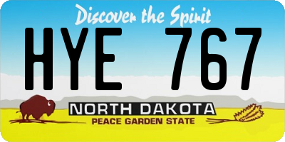 ND license plate HYE767
