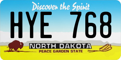 ND license plate HYE768