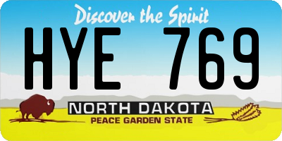ND license plate HYE769