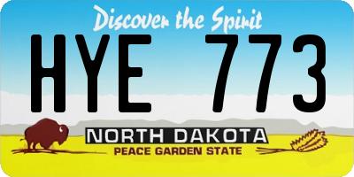 ND license plate HYE773
