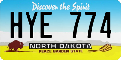 ND license plate HYE774