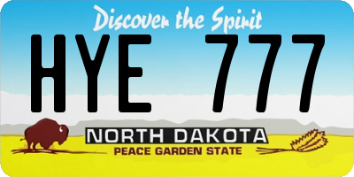 ND license plate HYE777