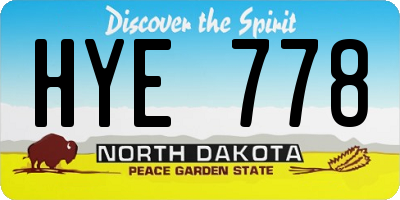 ND license plate HYE778