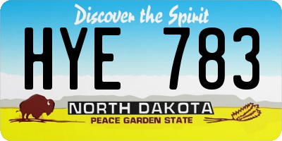 ND license plate HYE783