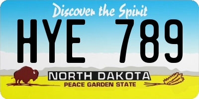 ND license plate HYE789