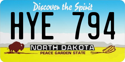 ND license plate HYE794