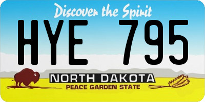 ND license plate HYE795