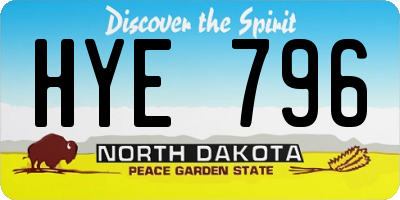 ND license plate HYE796